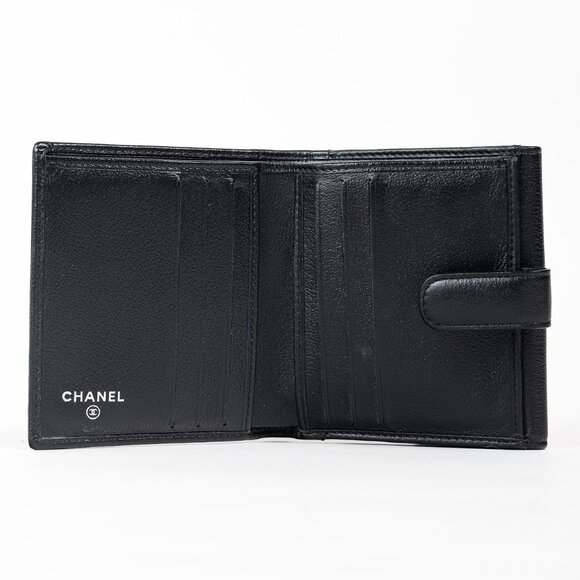 Chanel Camellia Black Leather Compact Wallet - Picture 8 of 12